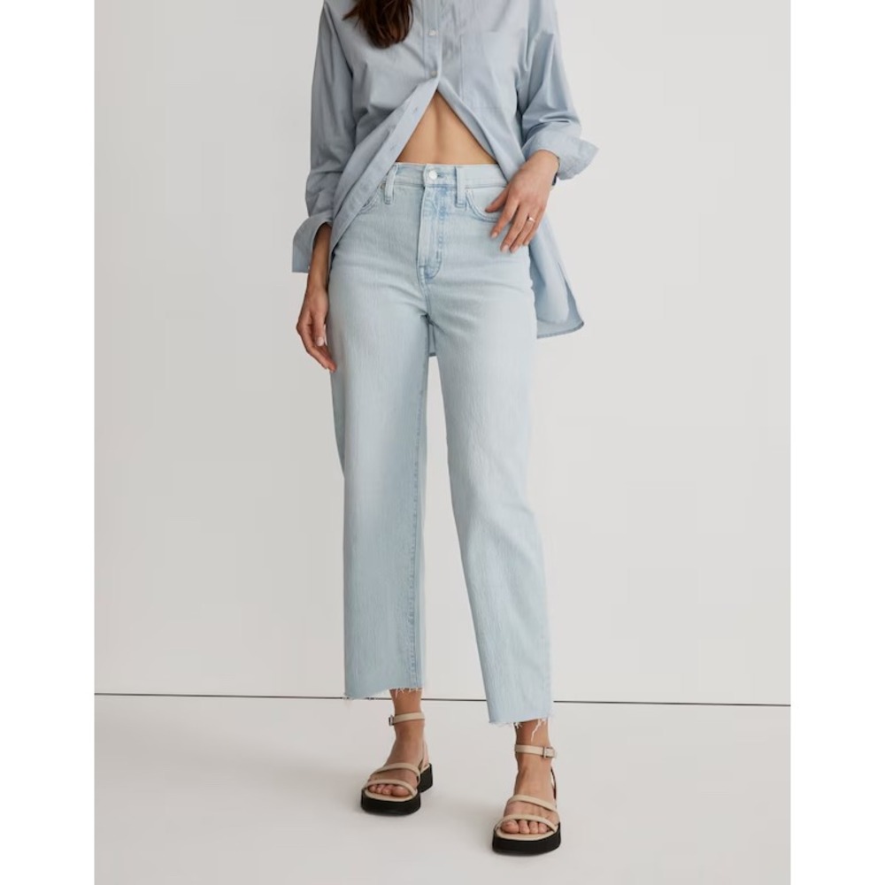 Madewell The Perfect Vintage Wide-Leg Crop Jean Ward Light Wash 25 Comfort